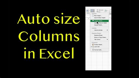 how to auto resize a column in excel