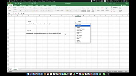 how to auto write words in excel