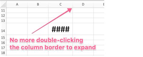 how to autofit column width in excel for mac
