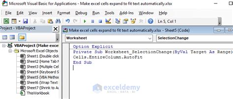 how to autofit in excel vba