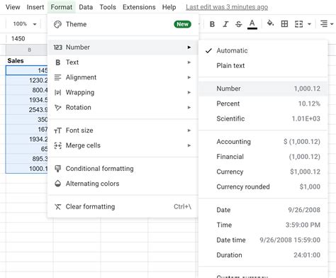 how to automatically add commas to numbers in google sheets