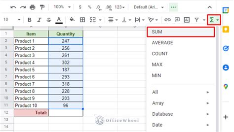 how to automatically add numbers on google sheets