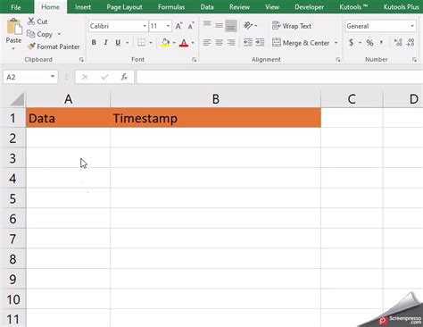 how to automatically add timestamp in excel when cell changes