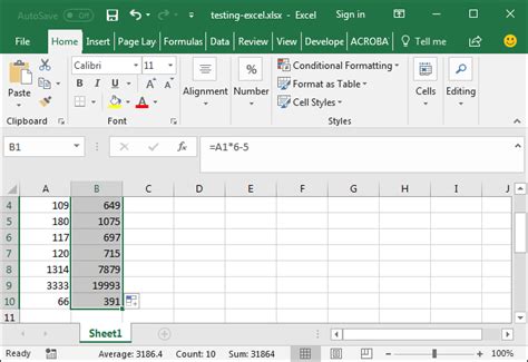 how to automatically apply formula in excel