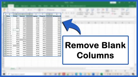 how to automatically delete blank columns in excel