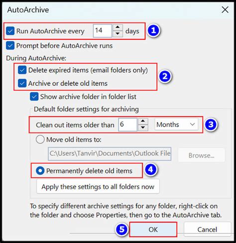 how to automatically delete emails in outlook web app
