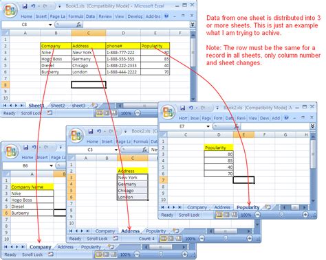 how to automatically get data from different sheets in excel