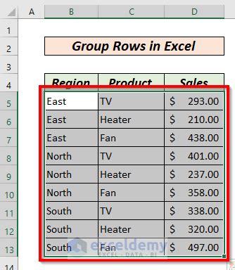 how to automatically group rows in excel