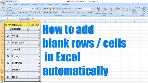 how to automatically insert a blank row after a group of data in excel