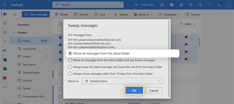 how to automatically redirect emails to a folder in outlook