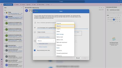 how to automatically route emails to folders in outlook