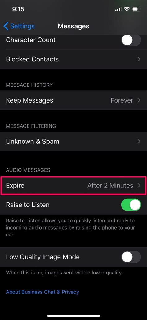 how to automatically save audio messages