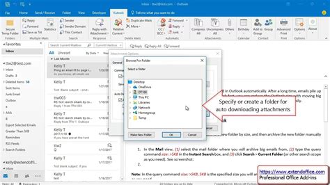 how to automatically save emails to a folder in outlook
