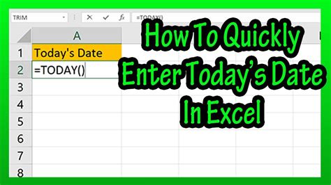how to automatically set today's date in excel