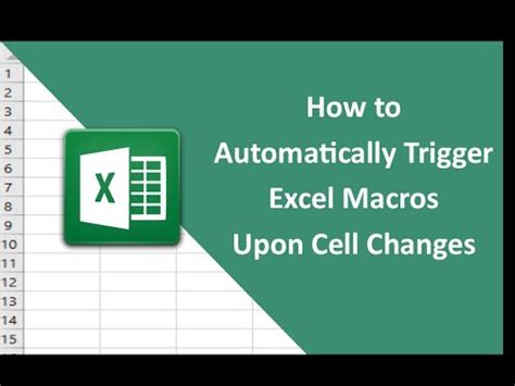 how to automatically trigger a macro in excel