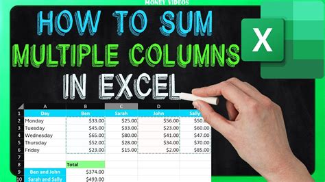 how to autosum multiple columns in excel