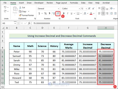 how to average decimals in excel