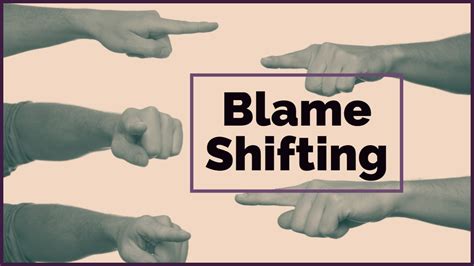 how to avoid blame shifting
