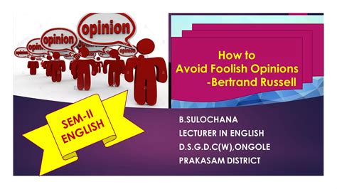 how to avoid foolish opinions