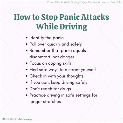 how to avoid panic attacks while driving