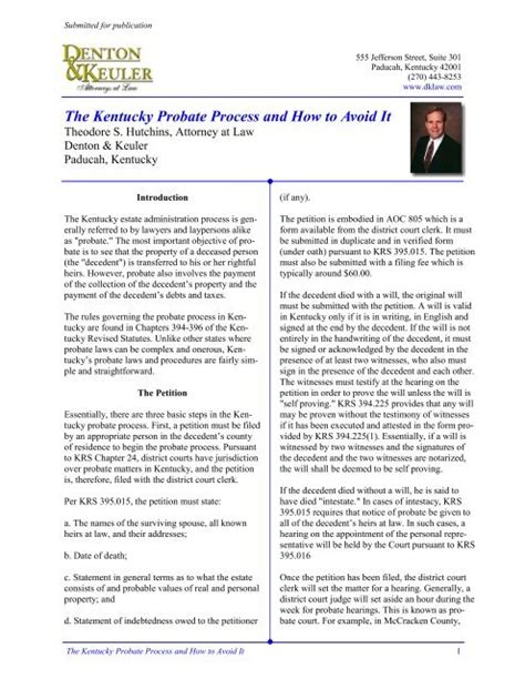 how to avoid probate in kentucky