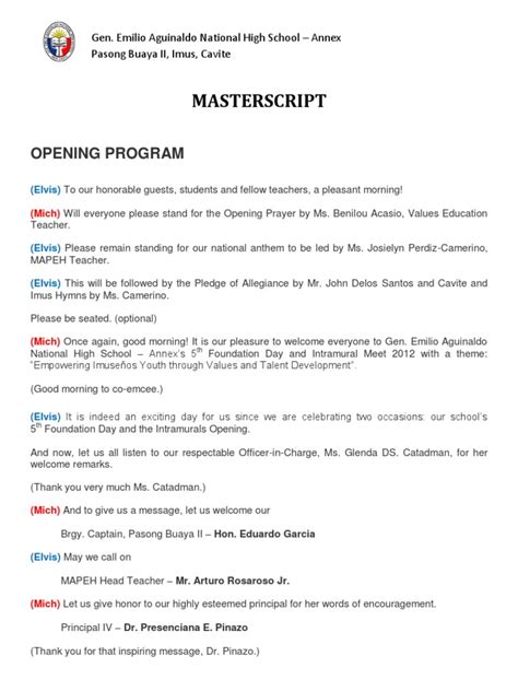 how to be an emcee in a program