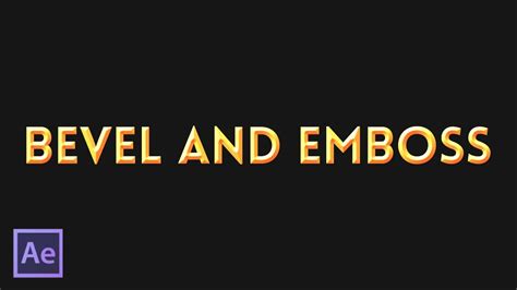 How To Bevel Text In After Effects