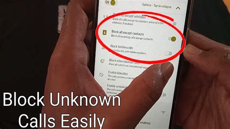 how to block calls from unknown numbers android
