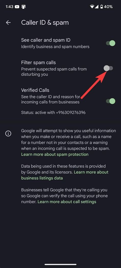 how to block incoming spam calls on android