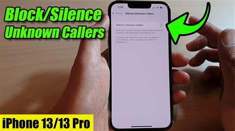 how to block unknown calls on iphone 13 pro max