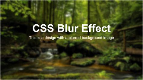How To Blur A Background In Css