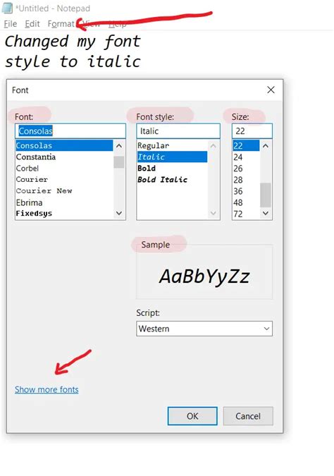 how to bold font in notepad