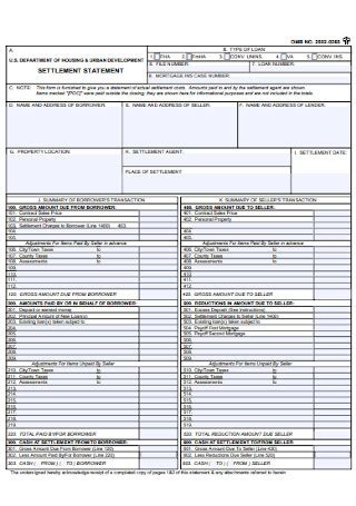 how to book a settlement statement accounting