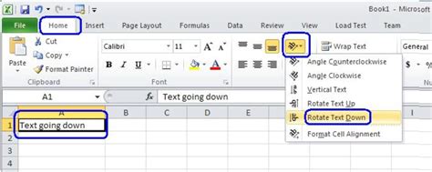 how to bring words down in excel