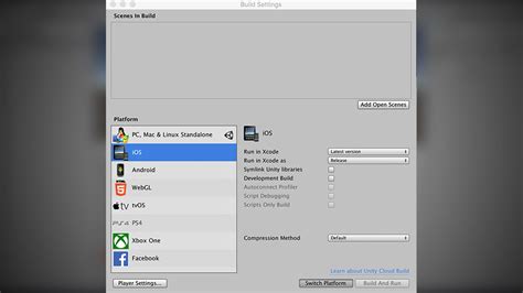 how to build unity project for ios