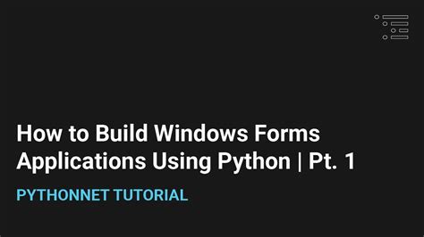 how to build windows forms application in python