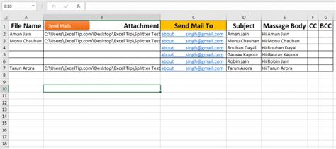 how to bulk send emails from excel spreadsheet