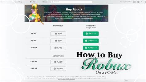 how to buy robux on pc