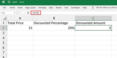 how to calculate 10 of an amount in excel