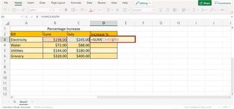 how to calculate 5 increase in excel