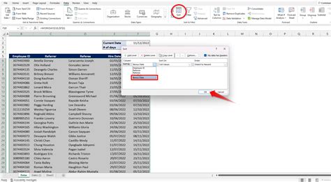 how to calculate 90 days of employment in excel