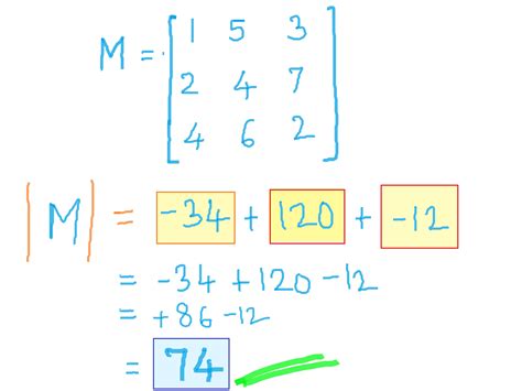 how to calculate a 3x3 matrix determinant