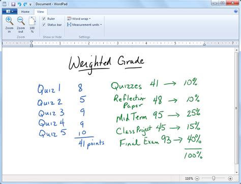 how to calculate a weighted grade