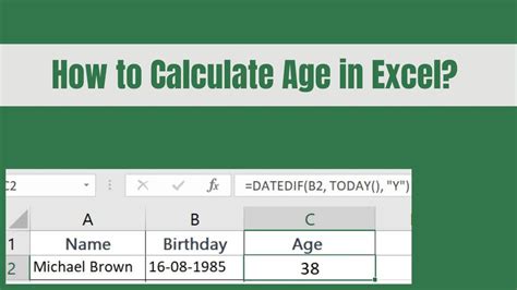 how to calculate age in excel simple formula