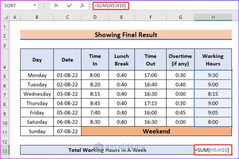 how to calculate attendance time in excel