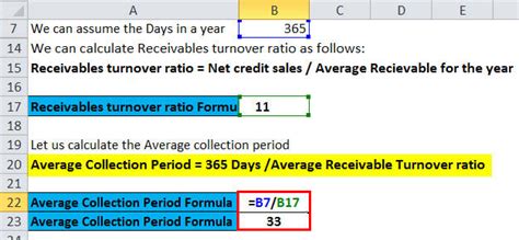 how to calculate average collection period in excel