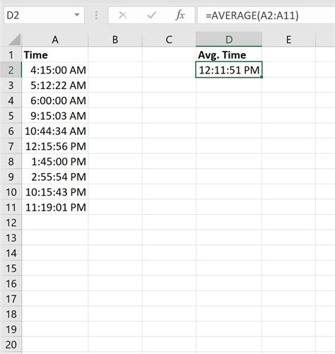 how to calculate average for time in excel