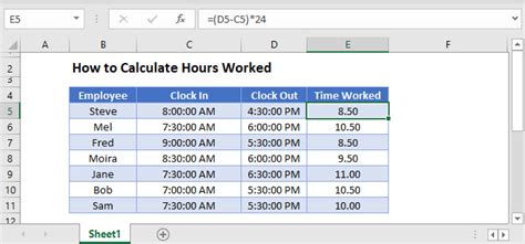 how to calculate average hours worked per day in excel