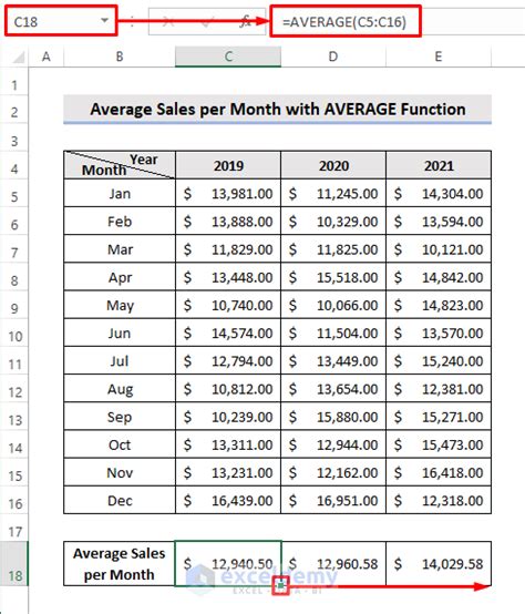 how to calculate average number of months in excel