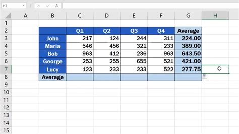 how to calculate average of entire column in excel